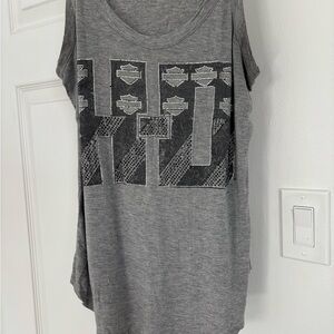 Harley-Davidson Gray Tank Top with Silver Accents